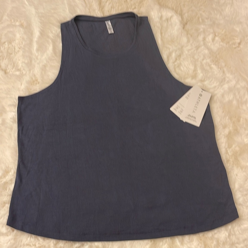 NWT ATHLETA XL Blue Ribbed Tank Top Well Rested Rib Style Sleep Tank Camisole